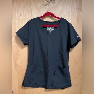 EUC~ ONLY THE TOP* Barco One Women's Scrub Top Size Xtra Small in color Black